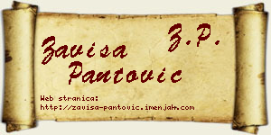 Zaviša Pantović vizit kartica